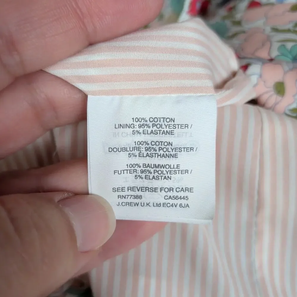 J CREW Liberty Fabrics Multicolored Floral Print Blazer One Button Women's 6 - Picture 5 of 6